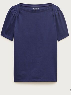 J. Crew Navy Vintage Jersey Puff Sleeve T-Shirt
